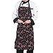 Produktbild unisex 2-Pocket Bistro Schürze lange Küche Restaurant Kellnerin Schürze Lätzchen mit verstellbaren Streifen wasserdicht Kochschürze für Erwachsene von yunhigh - rote Chili Pfeffer gemustert