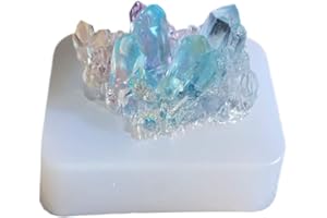 TEBI Moule en silicone en forme de grappe de cristaux en résine époxy pour la maison ou le jardin