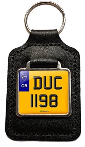 Ducati 1198 Cherished Number Plate Motorcycle Leather Keyring Gift