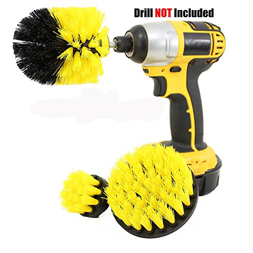 Bashley Spazzole per Trapano da Cucina Forniture per Pulizia della Casa Strumento di Pulizia per Superficie del Bagno,Boiacca,Vasca,Doccia, Cucina,Auto,Barca 3 Pacco(Trapano Non Incluso)