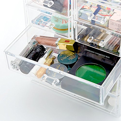 Acryl Makeup Box, EZOWare Acryl Makeup und Kosmetik Aufbewahrung / Organiser mit 5 Ebenen 7 Schubladen – Kristall - 6