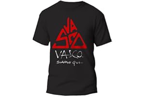 Createe Vasco Rossi t Shirt - Maglietta Siamo Qui 100% Cotone