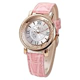Damen Quarzuhr Mit Lederarmband Uhren Mit Bohrer Armbanduhren Für Frauen Geschenke Für Frauen Einstellbar Uhrenband Frauen Strass Leder Casual Dress Damenuhr