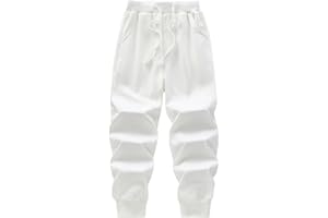 WIYOSHY Pantalones de chándal de algodón con cordón de Color sólido para niños y niñas