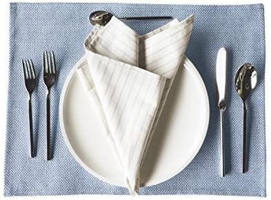 Eco Luxury Placemats, 100% Upcylced Cotton and Denim , Set of 4, Blue Colored, Natural, Durable, Perfect for Every Day Use or Special Occasions, 14 x 20 inches.