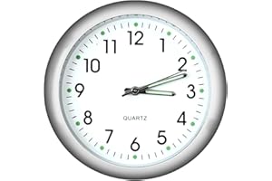 AUFIKR Stick On horloge de voiture analogique, mini mini lumineux voiture évent horloge tableau de bord montre bateau vélo Home