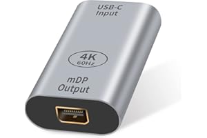 Duttek Mini adattatore da Displayport a USB C, USB 3.1 USB C femmina a Displayport femmina supporta 4K@60Hz,adattatore da USB C a Mini Displayport compatibile con notebook,TV, computer,monitor