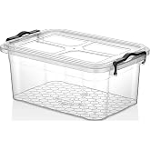 &Ccedil;arşıbu 10 Lt Kilitli Kapaklı Erzak Saklama Kabı, Şeffaf Bakliyat Kiler Kutusu, 35x24x14 cm BPA Free