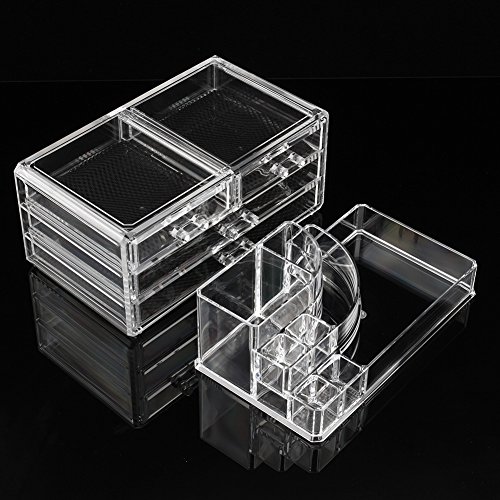 Cosmetic Aufbewahrungsbox 3 Schubladen Make-up Ausstellungsstand Kosmetik Aufbewahrungsbox Transparente Kästchen Box - 4