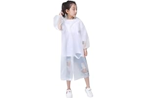 xianynow Chubasquero para Niños, Reutilizable Poncho de Lluvia Impermeable Capa lluvia con Capucha Espesar EVA Chubasqueros Impermeable Chaquetas de Lluvia Poncho de Lluvia para Niños Niñas