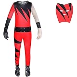 Polyer Kids Wrestler Kane Cosplay Costume Professional Wrestling Suit Set Children Jumpsuit Bodysuit Outfit for Stage Perform