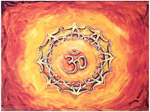 WOOOZA canvas picture "OM" sign , Size 120 x 90 cm , outstanding canvas pressure dull , ready wall picture , artist picture on 2 cm of stretcher , ready picture on a real canvas