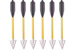 ACCMOS 6.8 Pollici Frecce per Bulloni Balestra in Alluminio Punta d'Acciaio Punte Frecce da Caccia per 50-80 libbre Mini Balestra Tiro con L'Arco - Pesca Caccia 6/12 Pezzi