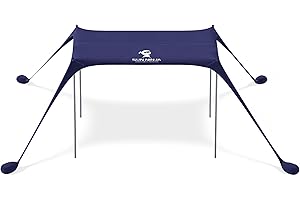 SUN NINJA Tente Pop Up de Plage - Tente de Plage Anti UV pour Bebe - Protection du Soleil pour Bébé Enfant Adulte - Plage Camping Pêche ou Randonnée - 300 x 300 cm - Marine
