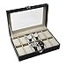 Produktbild Uhrenbox Uhrenkasten Uhrenkoffer für 10 12 20 Uhren schwarz PU Leder (12 Uhren)