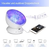 YISSVIC LED Ozean Projektor Lampe Schlaf Nachtlicht Lichtwecker mit Musik Fernbedienung Romantische Dekoration für Baby Kinder Schlafzimmer Wohnzimmer Party Kindergeburtstag Geschenk - 6