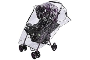 ZERODIS Habillage Imperméable Universel Poussette Protection Pluie et Vent Pour Poussette et Landeau Habillage-Pluie Couverture Pare-Poussière Coupe-Vent Housse Mode Transparent Multi-Protection