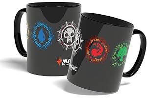 Konix Magic The Gathering Tazza in ceramica - 320 ml - Design 5 colori - Nero