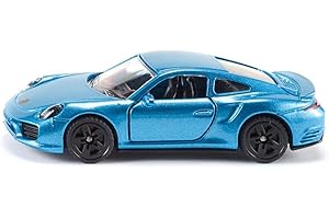 siku 1506, Porsche 911 Turbo S, métal/plastique, bleu, voiture jouet pour enfants, portes ouvrables