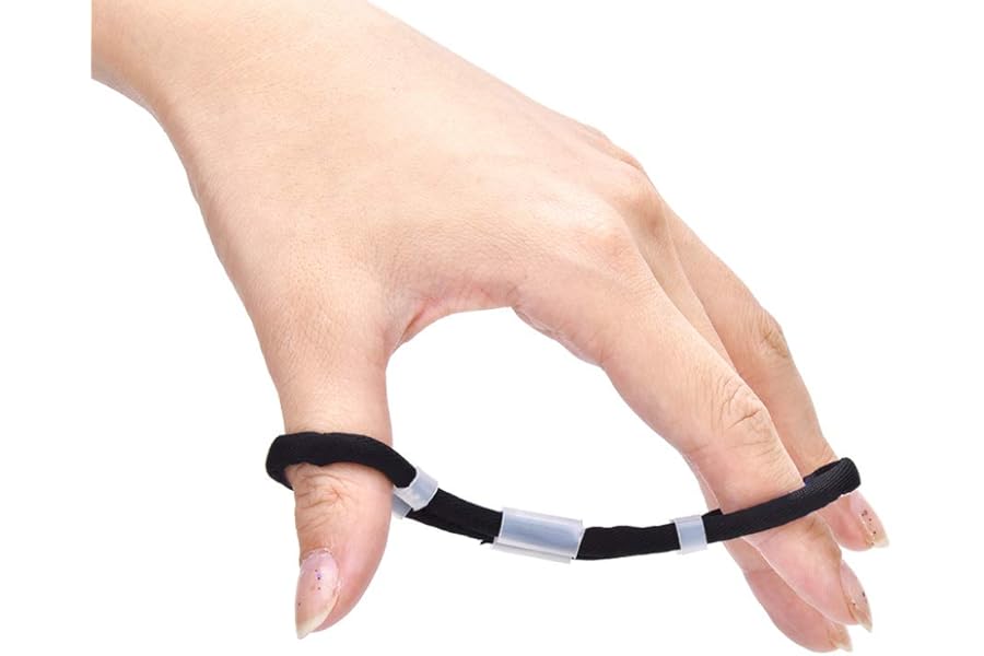 Archery Finger Sling, Recurve Bow Fingerling Adjustable Fingersling Archery Finger Sling for Outdoor Traditional Barebow Longbow Hunting Shooting Accessory(M-Black)