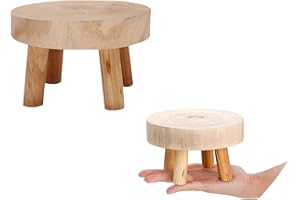 AOTISBAO Kleiner Pflanztopf aus Massivholz, für den Garten, 14 cm, Blumentopfhalter, runder Pflanzenständer für drinnen und draußen, Terrasse, Garten (Mini-Modelle)