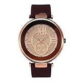 JSDDE Damen Herren Armbanduhr Klassische Roemische Ziffern Armbanduhr Echtleder 