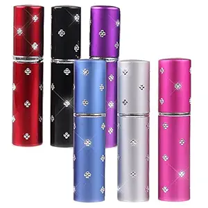 5 Ml 6pcs Amazing Travel Perfume Atomizer Refillable Mini Perfume Bottle Spray Blue,Red,Purple,Pink,Silver,Black