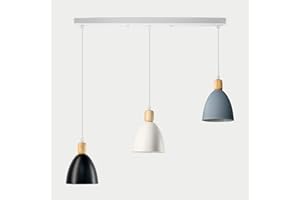 ZTWLEED Lampadario a Sospensione - E27 Lampadario Cucina 3 Paralume Lampadario Cucina a Sospensione Regolabile in Altezza 105 cm per Sala da Pranzo Soggiorno Sala studio （Senza Lampadina）