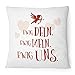 Produktbild Fashionalarm Kissen Amor - Ewig dein Ewig mein Ewig uns - 40x40 cm mit Füllung | Geschenk Idee für Sie Frauen Freundin Ehefrau Paare Valentinstag, Farbe:weiß