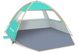 Gorich Tienda de Playa para 4 a 5 Personas, Tienda de Sol con Protección UV UPF50+, Ligera y Fácil de Montar, Tienda de Camping para la Familia, Playa, Pesca al Aire Libre