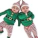 Produktbild Babykleidung Piebo Baby Jungen Mädchen Weihnachten Strampler Langarm Bodysuit + Hosen + Weihnachtsmütze Outfits Set 3 Stück Weihnachtsmann Kostüm (70, Grün)