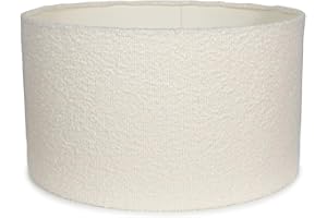 MiniSun | Large Modern Cream Boucle Drum Light Shade | Lamp Shades, Home Décor & Improvement Essential | 450mm Shade Width