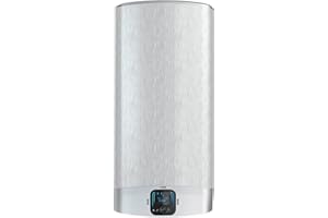ARISTON Fleck Duo 7 - Calentador de Agua Electrico Multiposición + Sistema ECT, Termo Electrico 80 Litros Plano 50,6x27,5x106,6 cm - Fabricado para Instalación en España (Clase de Eficiencia Energética B)