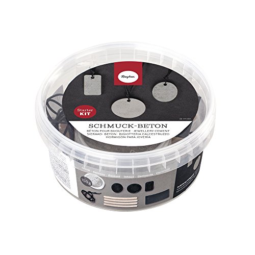 RAYHER 34210000 Starter Kit Schmuckbeton, Beton, Grau, 1.33 x 1.33 x 0.64 cm