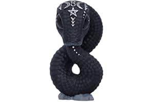 Nemesis Now Cult Cuties Ouroboros wąż 9,6 cm, żywica, czarna, figurka węża okultystycznego Ouroboros, strasznie urocza figurka węża, prezent węża, odlew z najlepszej żywicy, ręcznie malowana