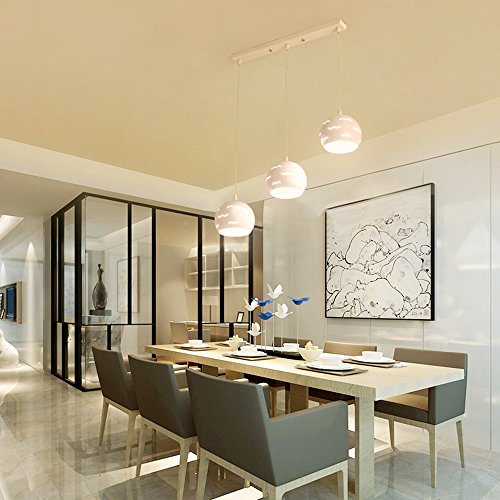 Modern Einfache 3 Lichter Küche Pendelleuchte, Ball Form Glas LED