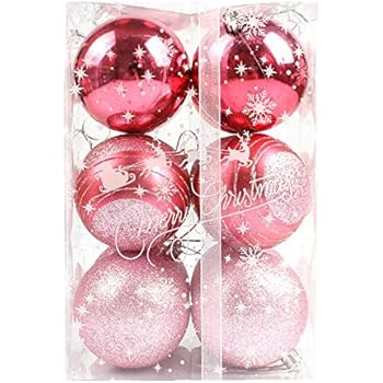 Ac Déco Kit 18 Décorations De Sapin Boule Et Cimier Rose
