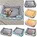 Produktbild gfjhgkyu Warm,weich,quadratische Form,Cartoon-Tier/Streifenmuster,abnehmbar Quadratische Form Streifen Haustier Hundekatze Nest weiches Winter Welpen Kätzchen warmes Haus Bett-1# S