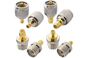 YILIANDUO Conector SMA a UHF PL259 RF Coaxial Adaptador SMA Macho Hembra a UHF PL259 Macho Hembra Adaptador de Radio CB coaxial para Antena CB Radio Walikie Talkie SMA a UHF PL259 Kits 2 Set