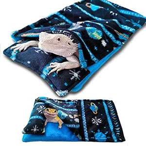 Reptile Sleeping Bed Lizard Leash Harness Wings Set Bearded Dragon Sleeping Bag with Blanket Pillow Reptile Accessories Warm Nest Hide Habitat Shelter for Guinea Pig Rat Hamster Gecko Bed Pillow