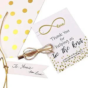 6 Sets Infinity Love Knot Gold Hair Clips for Bridesmaid Wedding Gift Pillow Box Tag