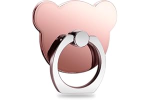 Soporte para teléfono MuStone, Soporte para Timbre para teléfono Celular, Soporte de Metal Giratorio en Forma de Oso de 360 Grados para la Serie iPhone, Serie Samsung Galaxy, Serie Huawei (Oro Rosa)