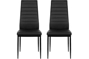 LANTUS Lot de 2 Chaises de Salle à Manger,SGS Tested, chaises de Salle a Manger, Siege Rembourre Epais, Chaises pour Salle a Manger, Chaises de Salle a Manger Moderne,2 pièces (Noir)