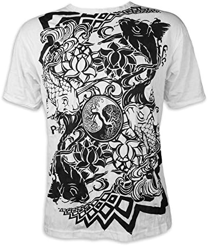 Pure Men's T-Shirt - Ying & Yang Koys Size M - XL Karp Irezumi Martial Arts Shinto Japan