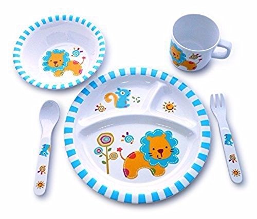 Culina Kids® Plate and Bowl Melamine Dinnerware- Lion. Set of 5