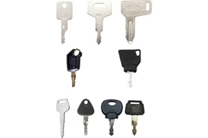 SHINEKOO 9-teiliges Zündschlüssel-Set für Landwirtschafts-/Bagger-Maschinen für Raupen, Hitachi, Kobelco, Komatsu, Kubota für Bagger – Pflanze – Kipper – Traktor – Dozer – Roller