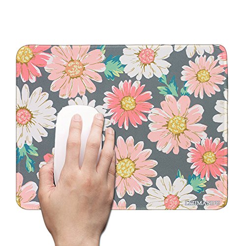Gaming Mauspad(260 x 210 x 4 mm) ,Lizimandu Silent Designer Mousemat /Standard Size Anti-Rutsch-Gummi-Basis Mauspad(Gänseblümchen/Daisy) - 2