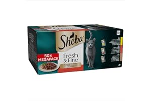 SHEBA Catcare Pouch Wet Fresh & FINE (Meat) Chunks IN Gravy Adult 50 G Multipack Standard