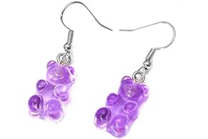 Boucles d'oreilles en forme d'ours en peluche Tukcherry en résine colorée pour femme