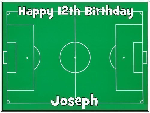 Terrain de football personnalisé A4 Décoration de gâteau d'anniversaire - VEUILLEZ NOUS envoyer un prénom et âge Via 'message-cadeau' ou 'Contact VENDEUR' option